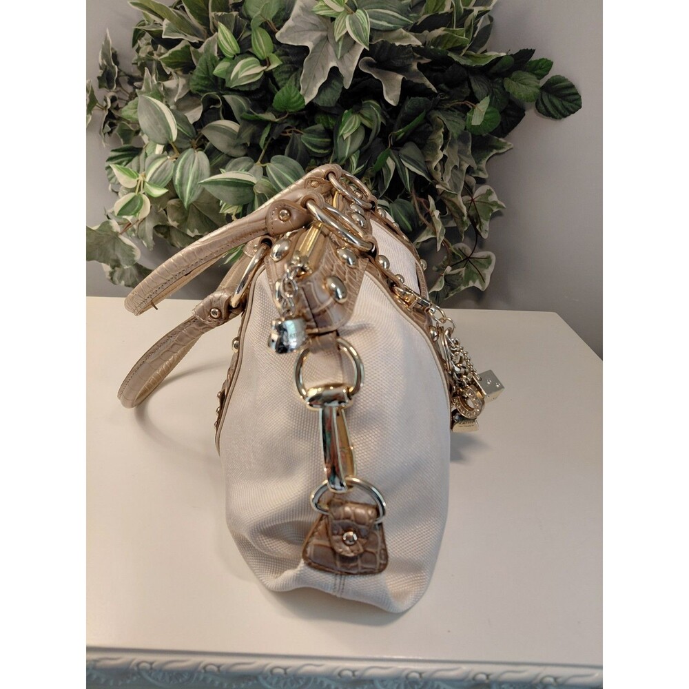 Kathy Van Zeeland Handbag Cream & Bronze W/Charms - Picture 6 of 9